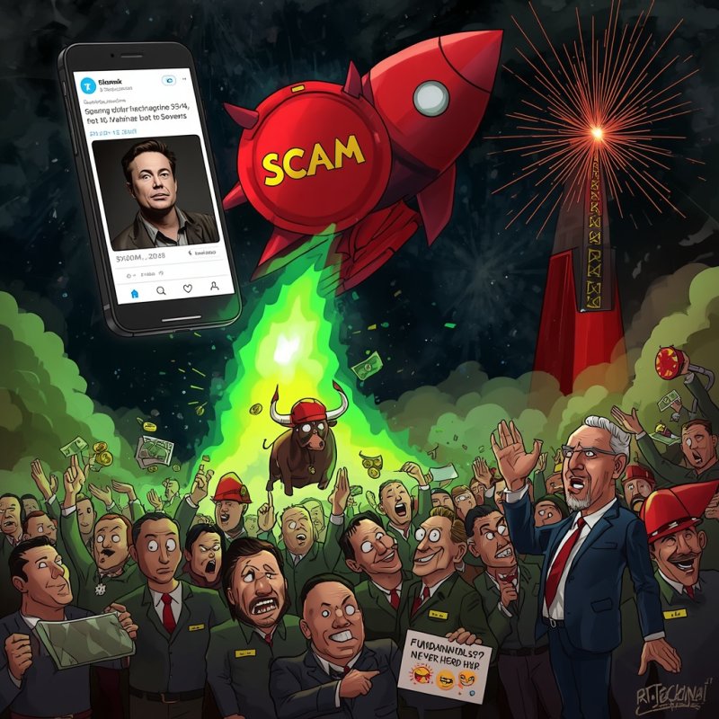 Memecoin Named SCAM Surges Over 54,000% After Elon Musk Social Media Post Sparks Trading Frenzy